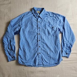 Solumbra Long Sleeve Gingham Sun Protection Vented Button Down Shirt Blue Men S